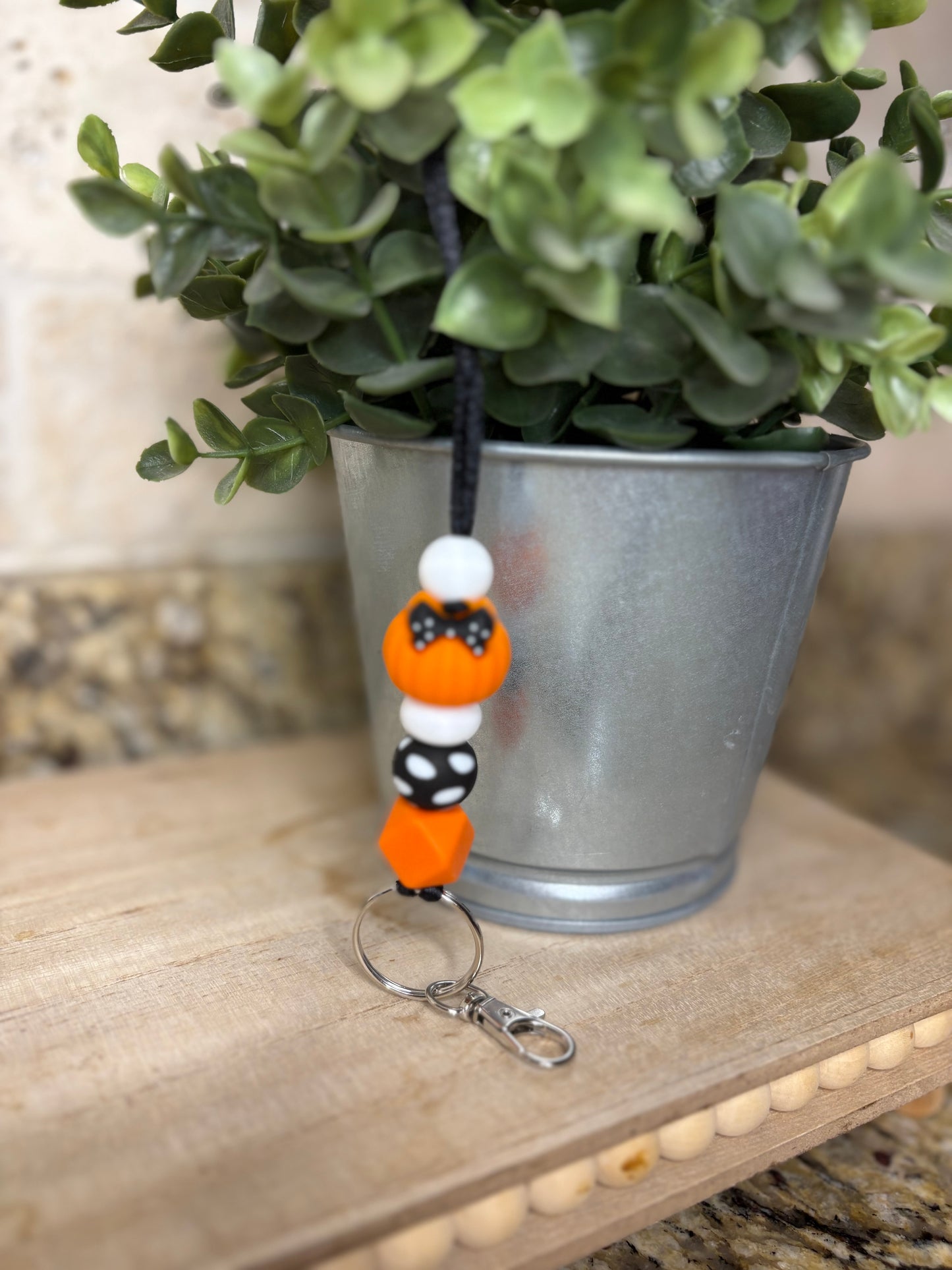 Polka Dot Pumpkin Lanyard