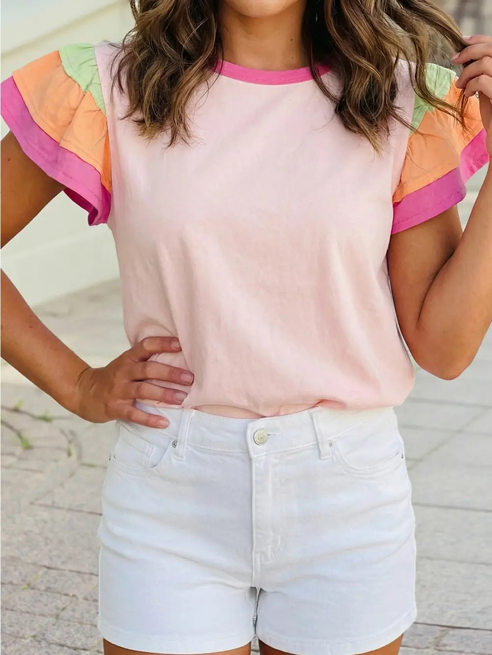 Bright Flutter Sleeve Tee