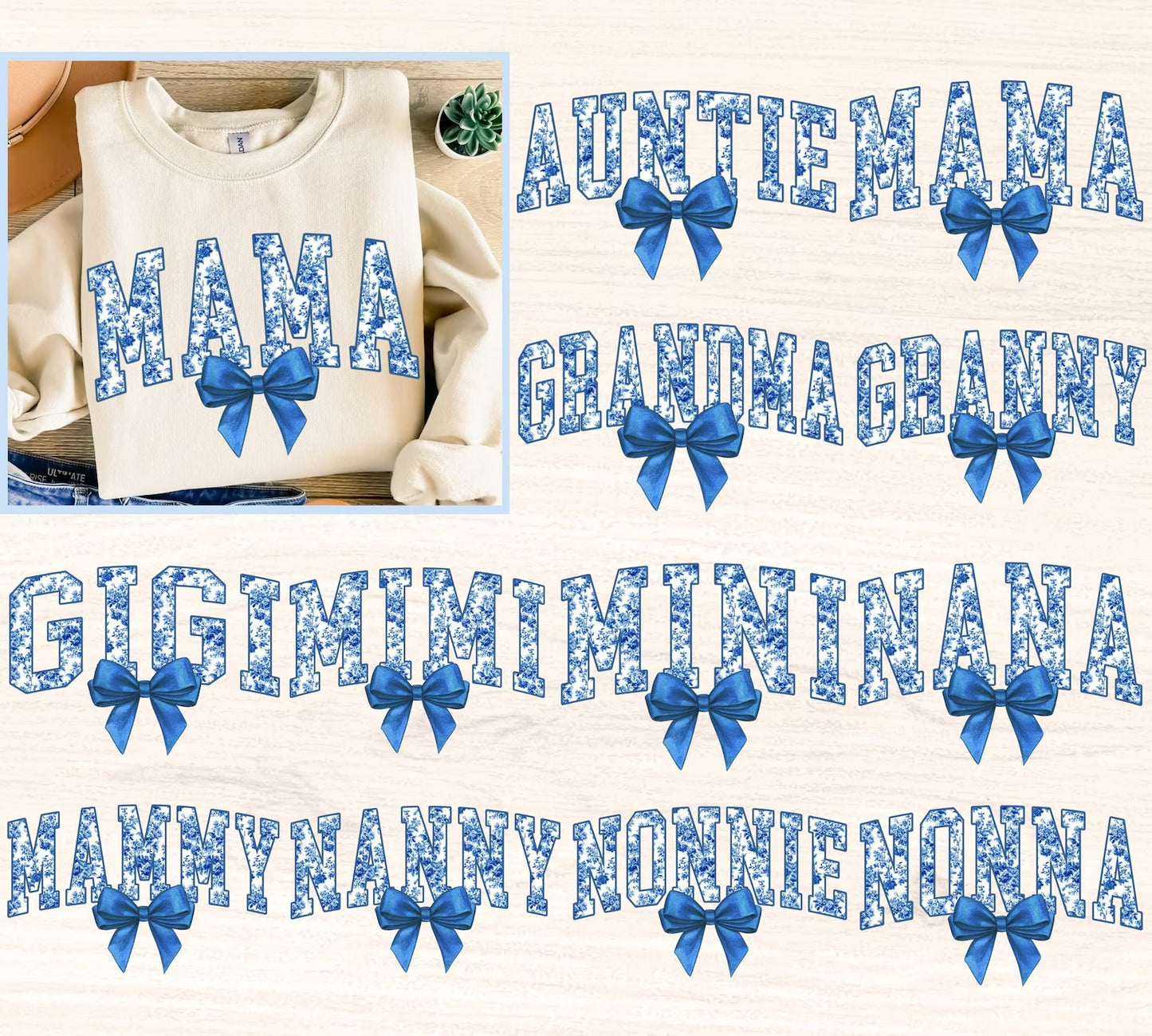 Blue Coquette Mama Tee