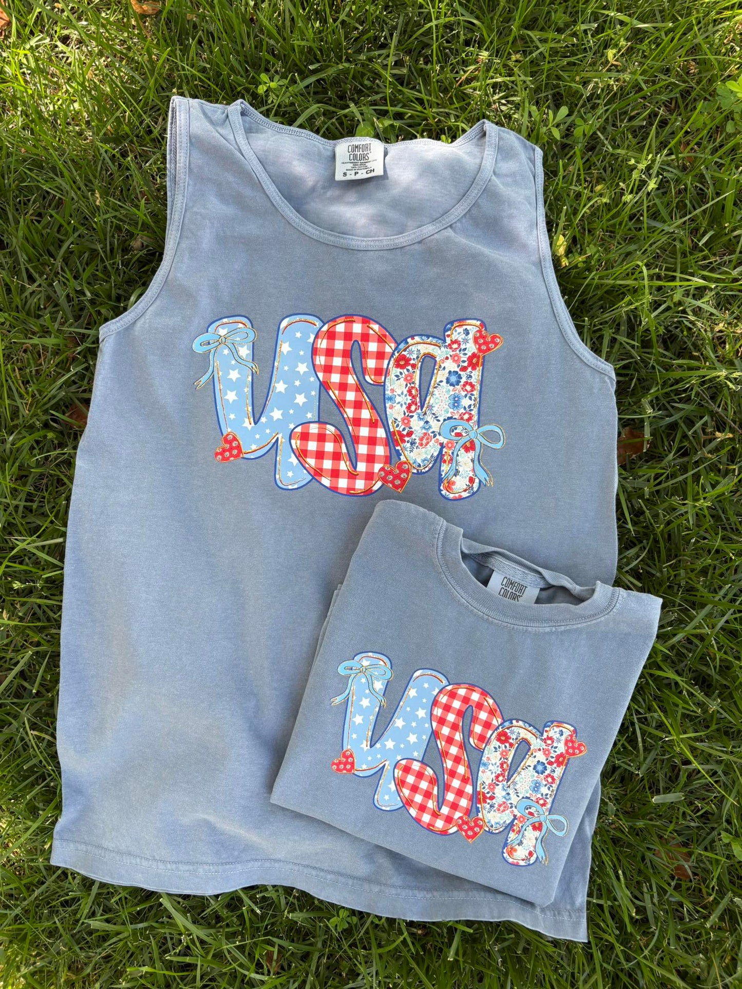 USA Floral ad Plaid