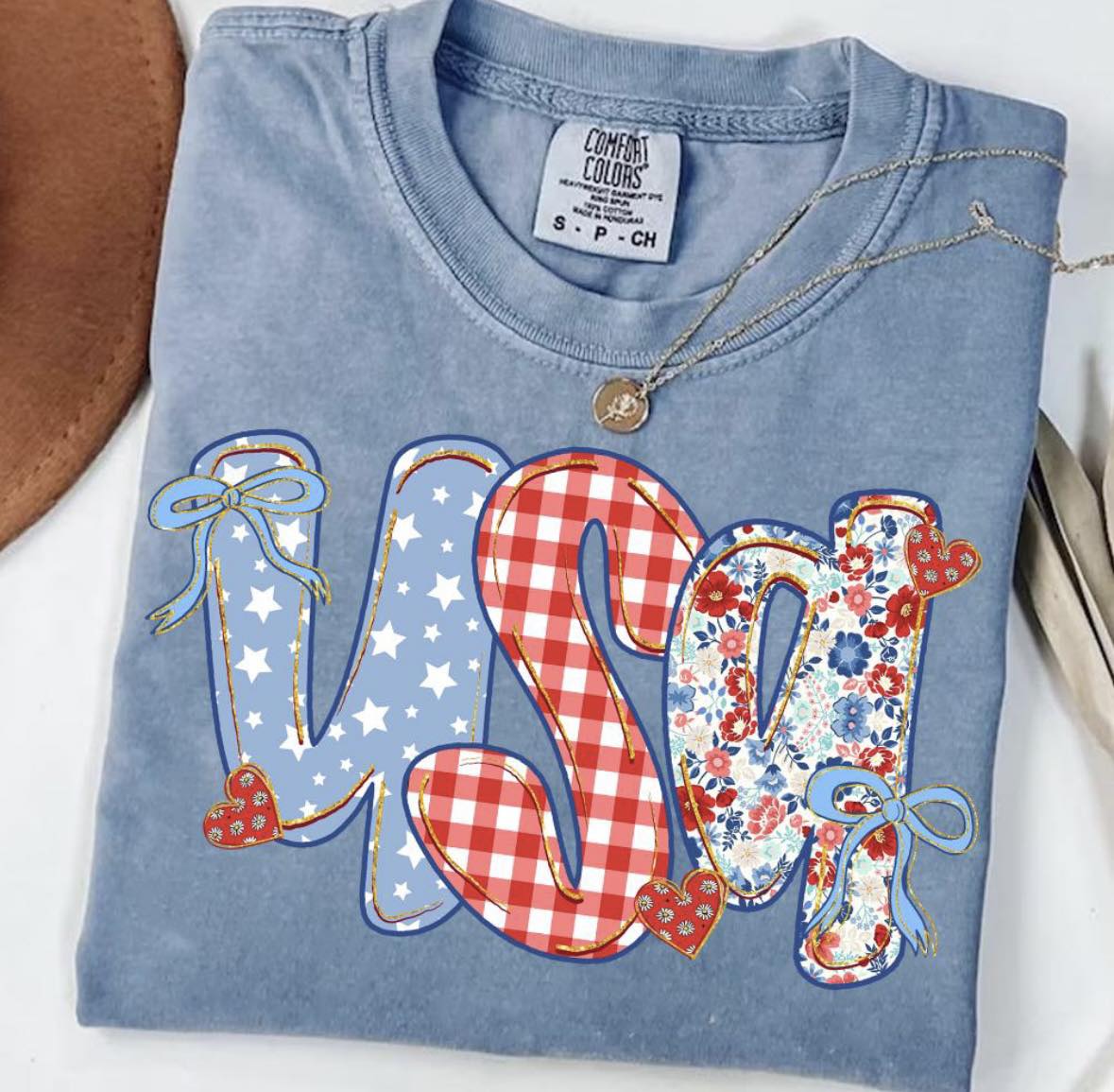 USA Floral ad Plaid