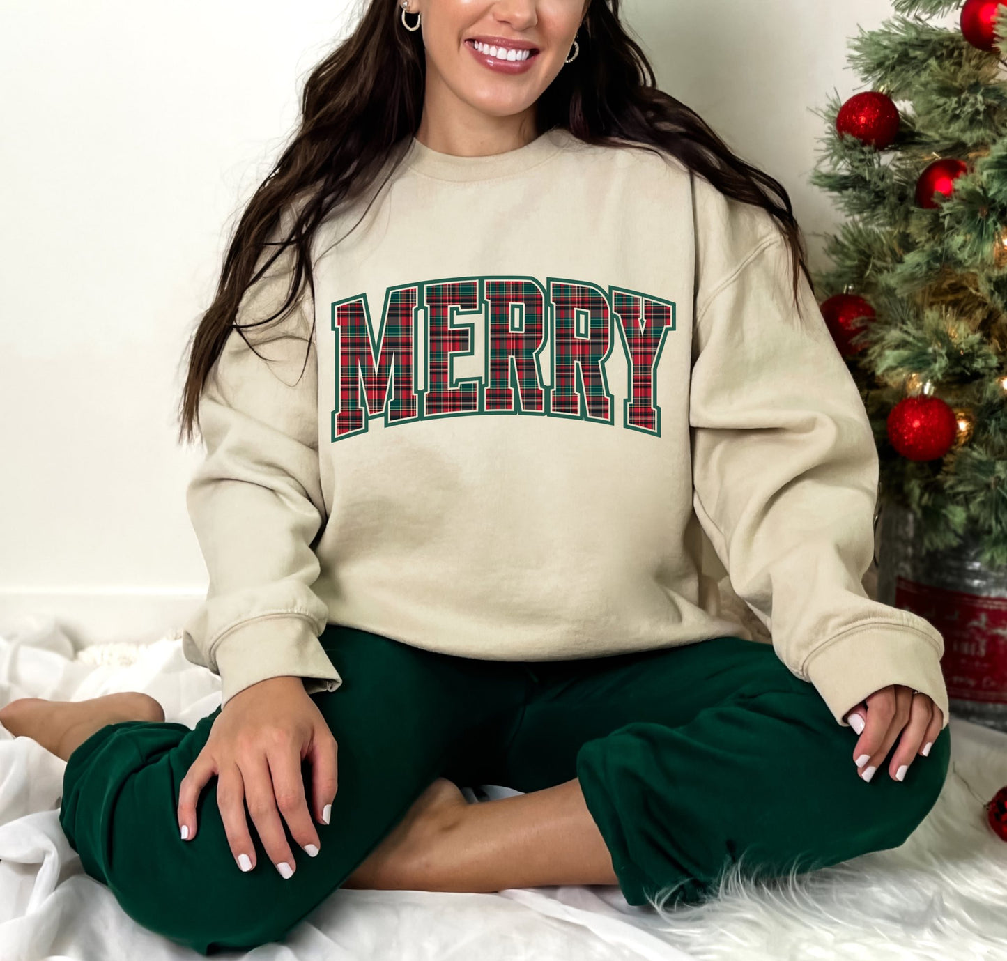 Merry Plaid Arched Tee