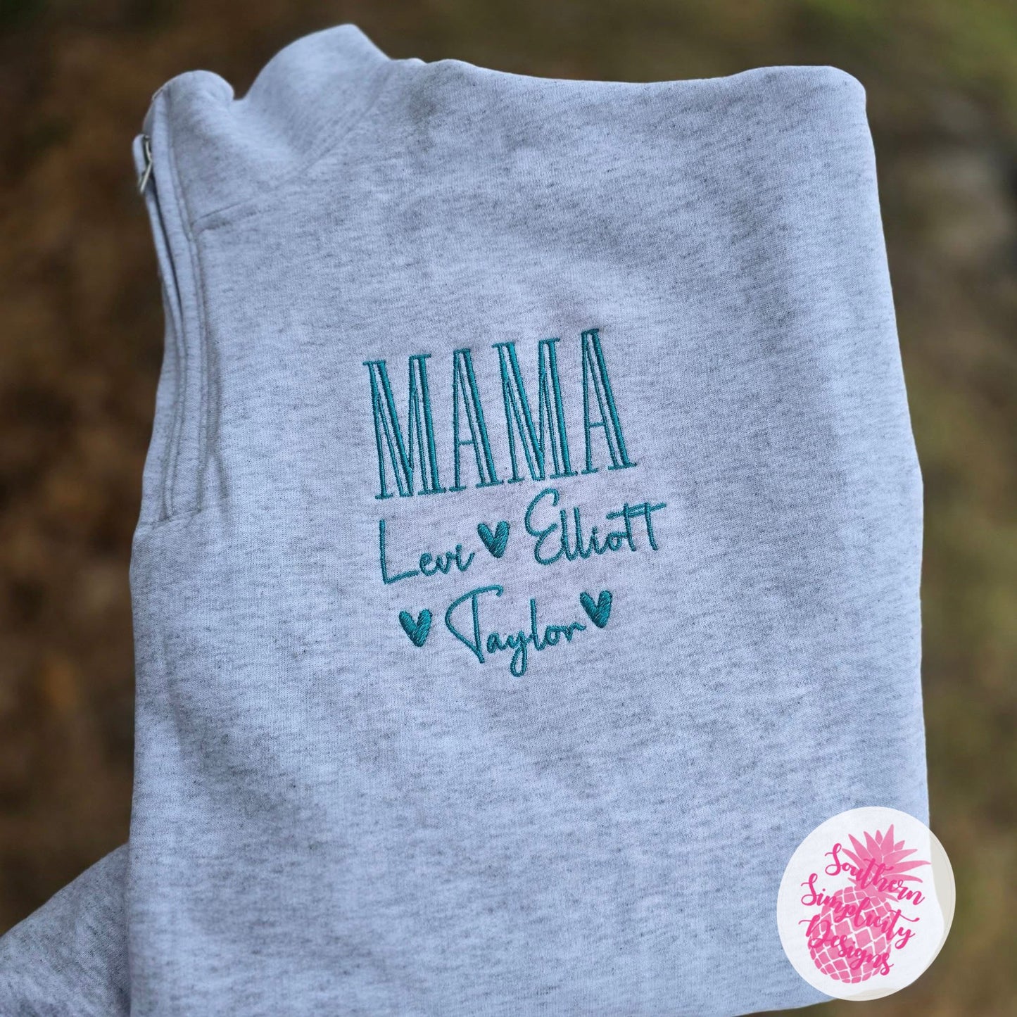 Mama with Names on Pocket Shirt