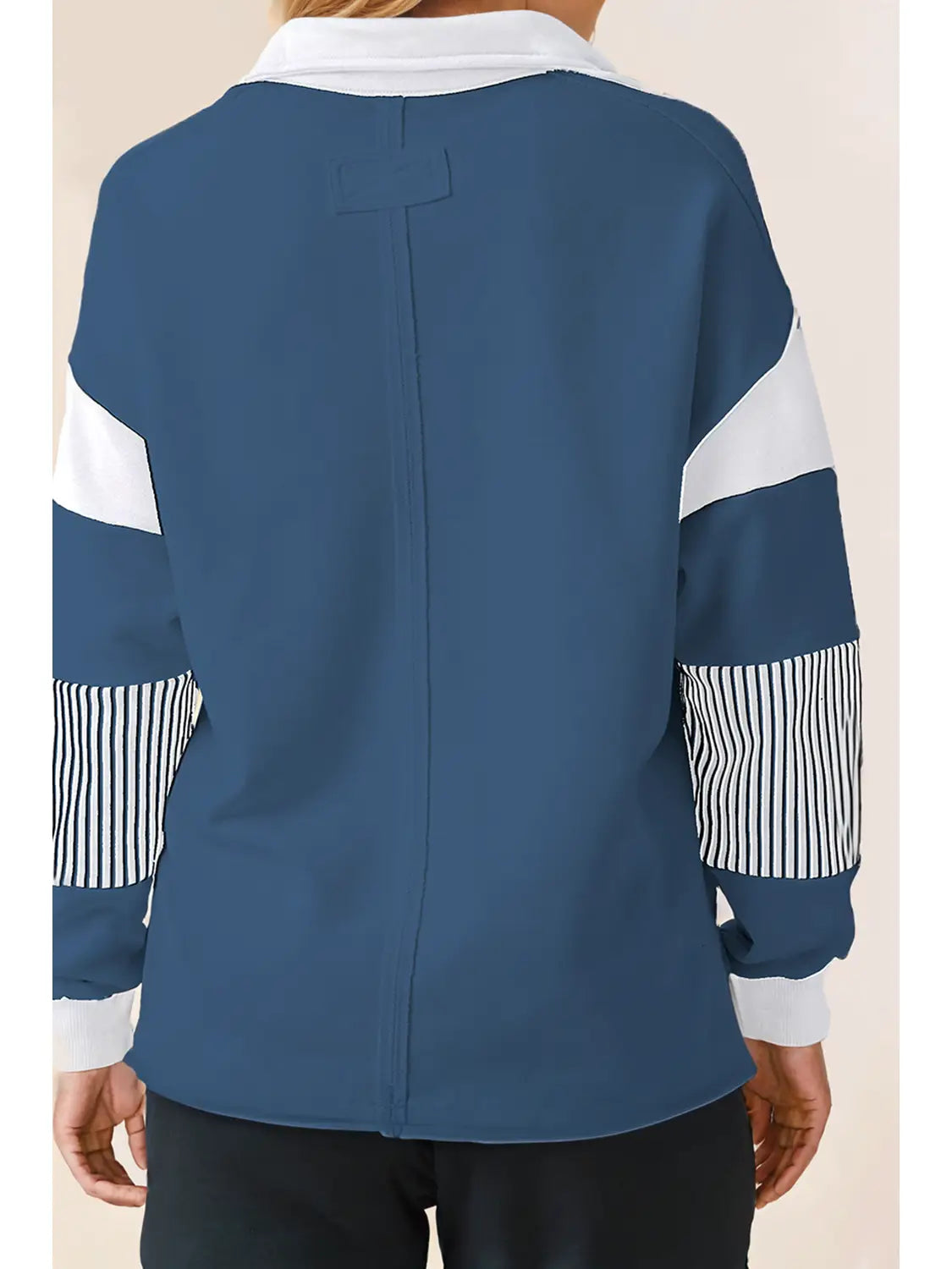 Striped Colorblock Navy Pullover