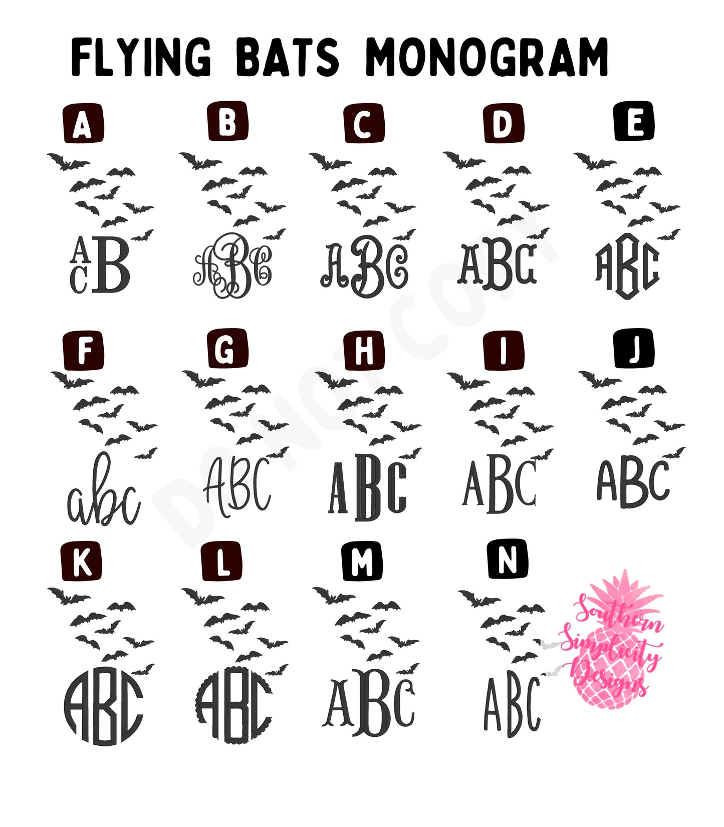 Bats Monogram Embroidered Shirt
