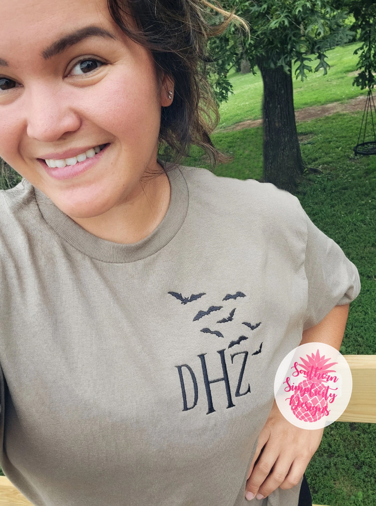 Bats Monogram Embroidered Shirt