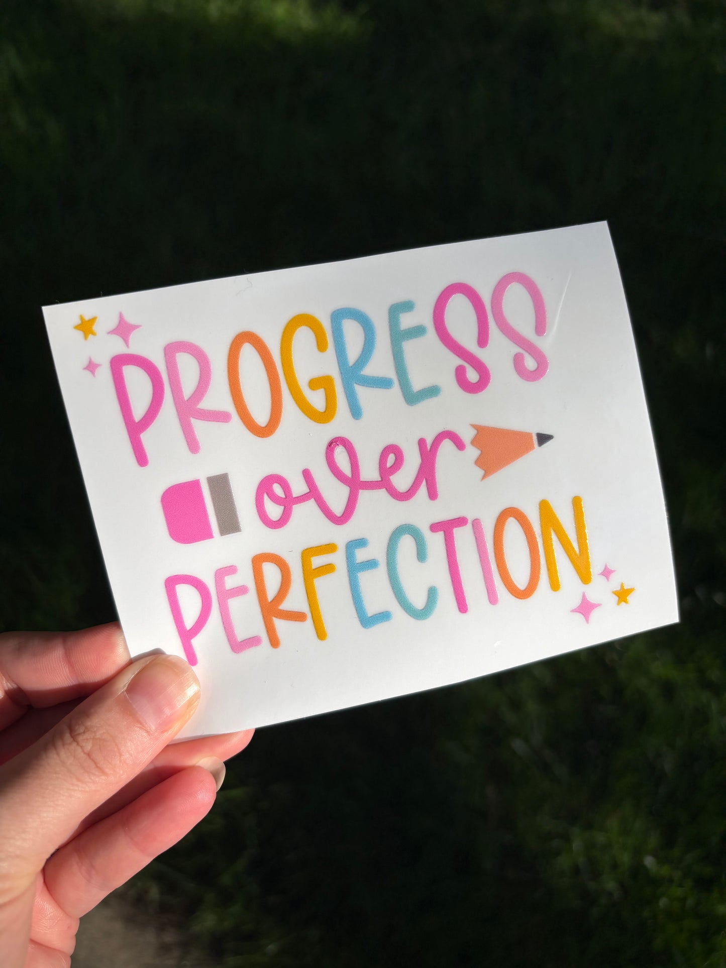 Progress over Perfection decal