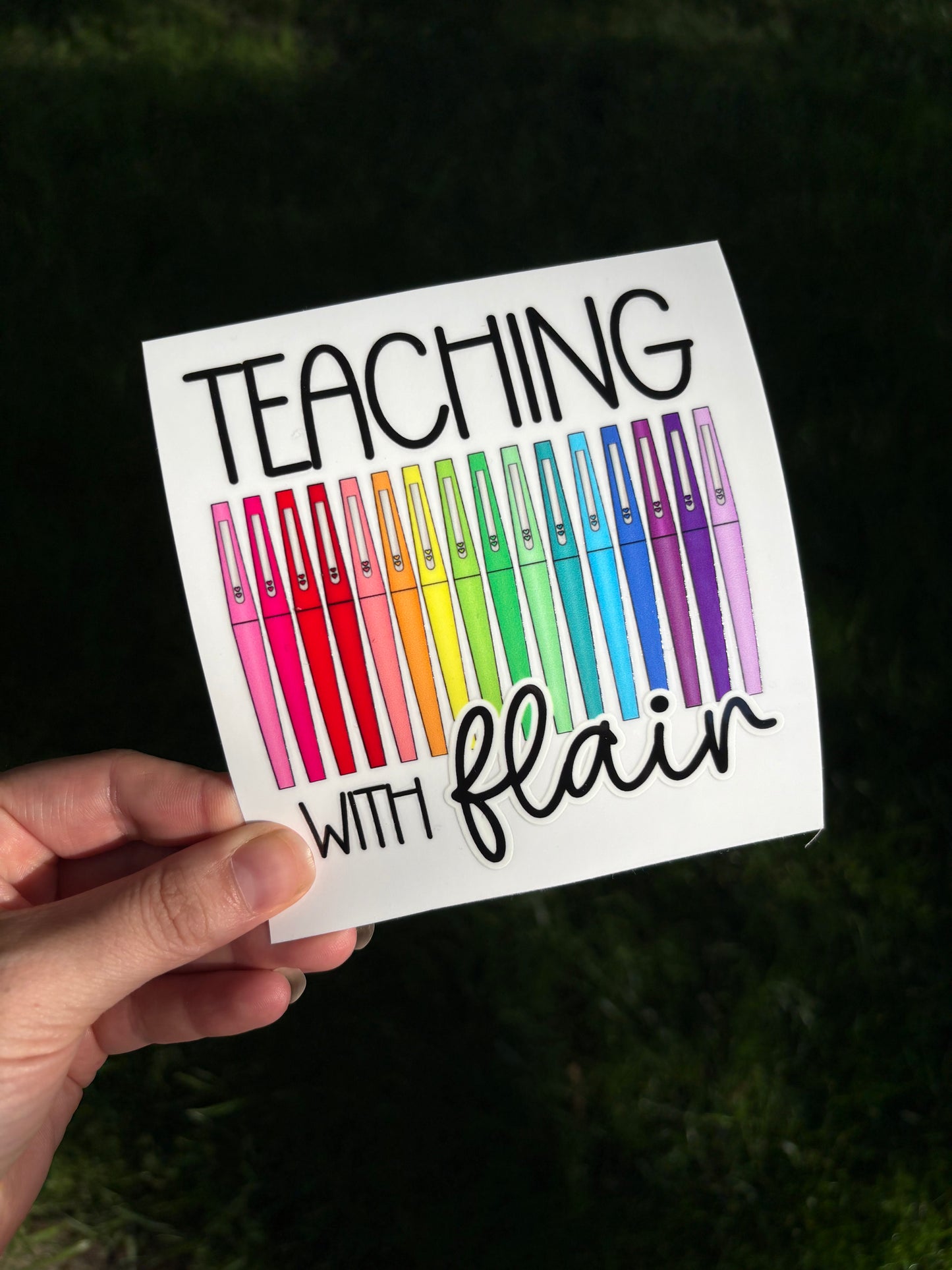 Teaching with Flair Pens decal