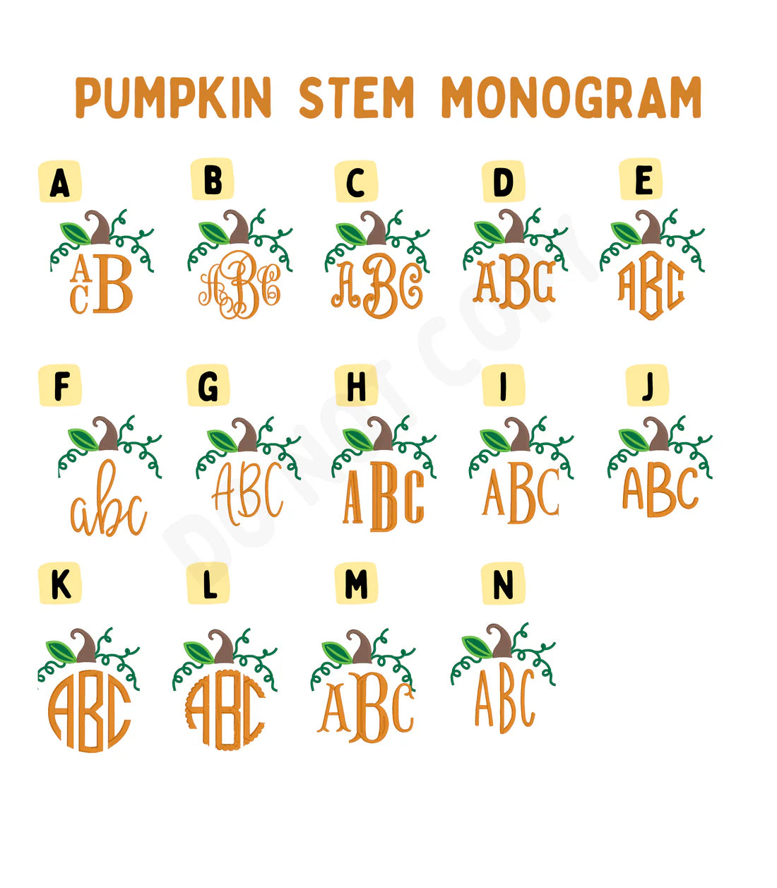 Pumpkin Vine Monogram Embroidered Shirt