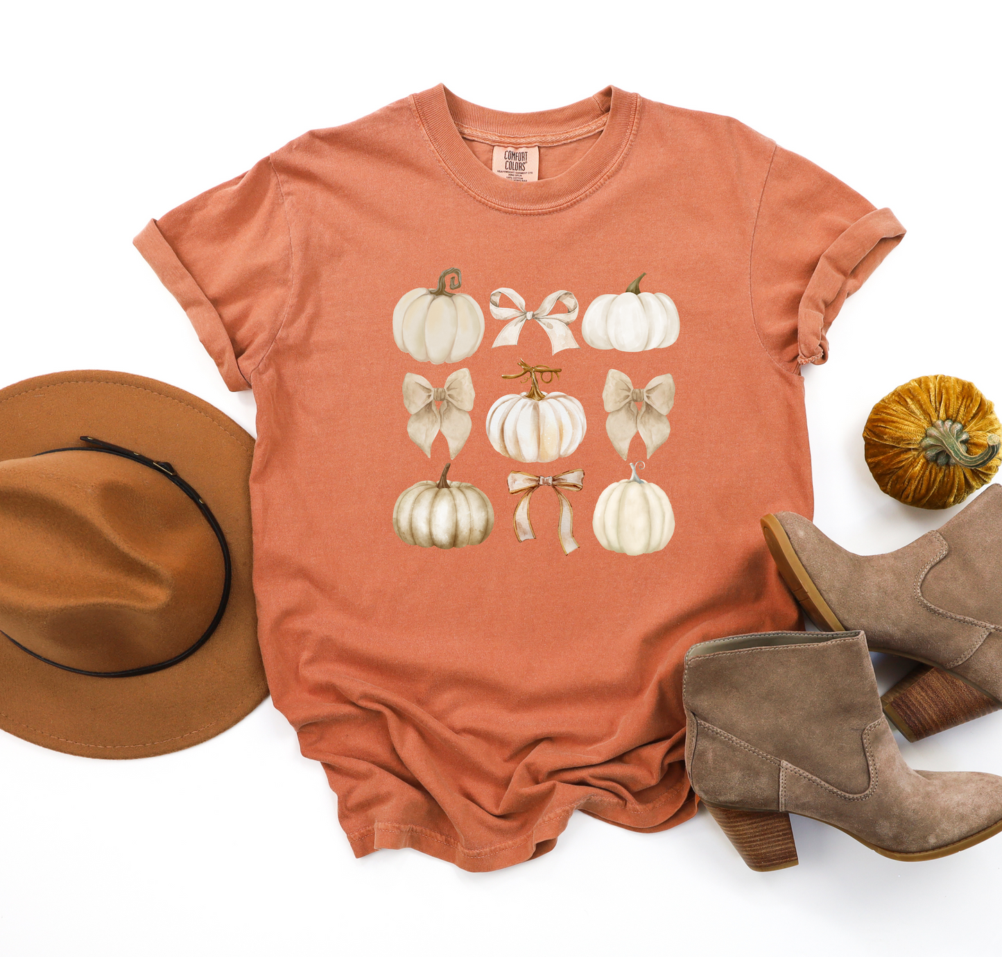 White Pumpkin Collage Tee