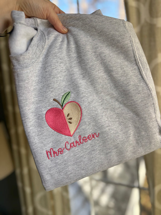 Apple Heart Embroidery