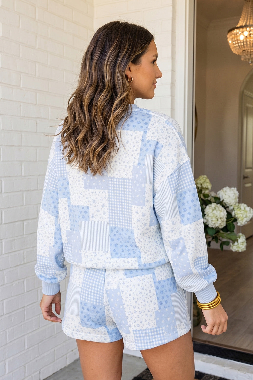 Blue Patchwork Lounge Set