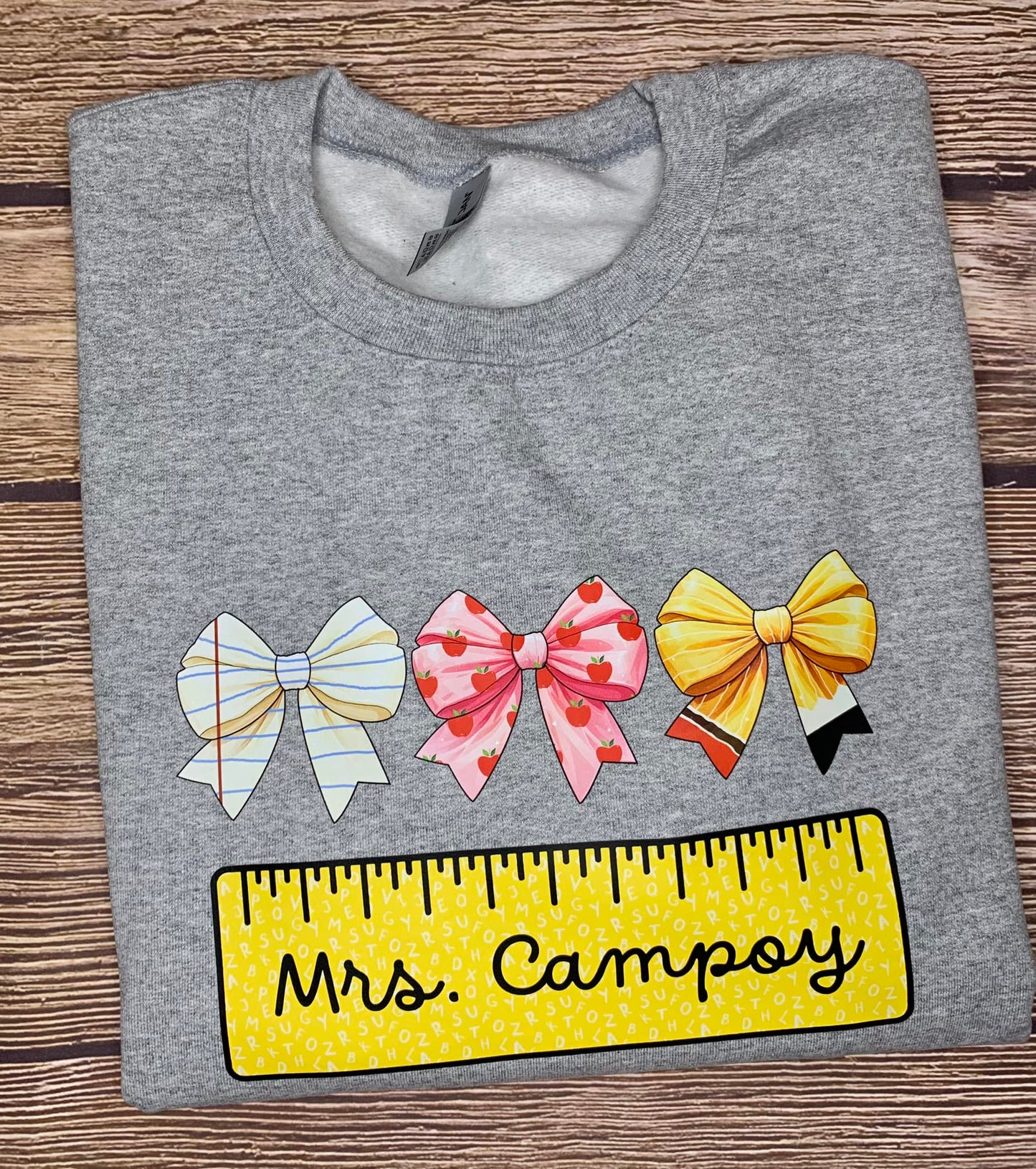 Teacher Bow Trio with Name Tee