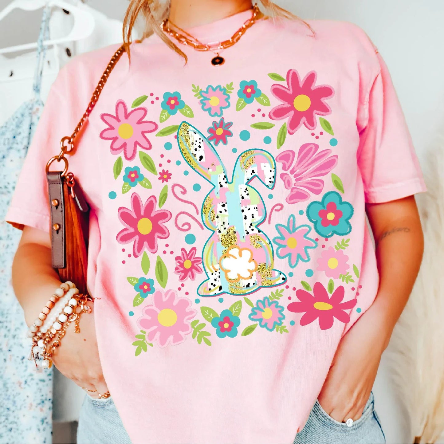 Floral Bunny Square Tee