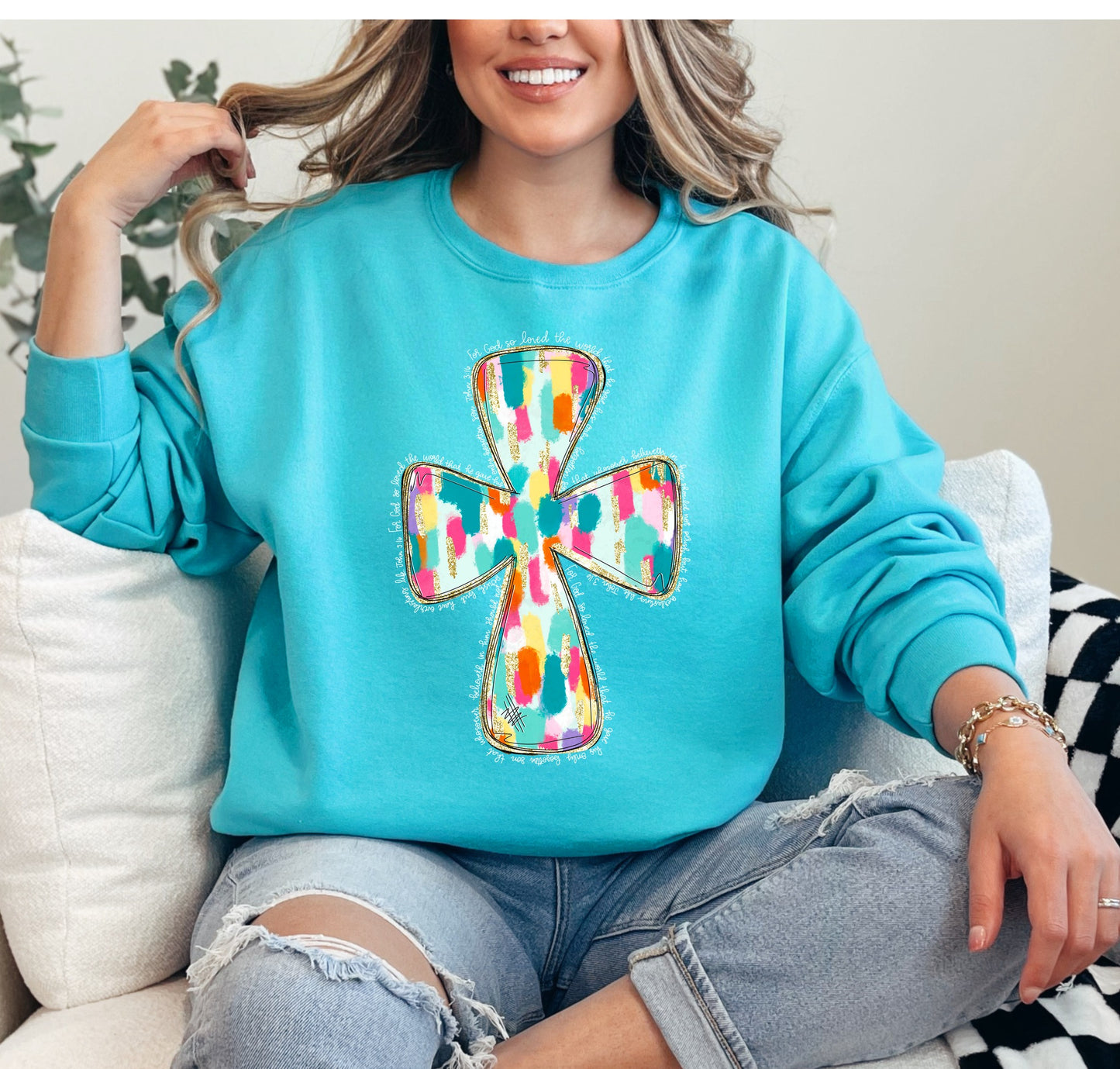 Watercolor Cross Tee