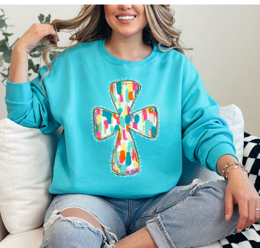 Watercolor Cross Tee