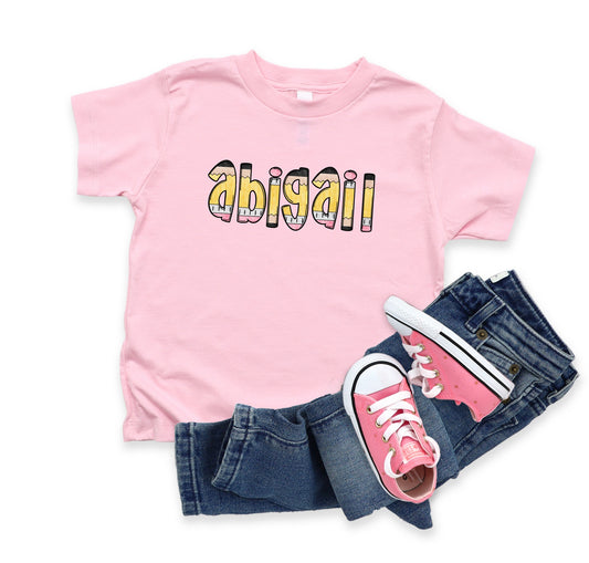 Pencil Doodle Name Youth Tee