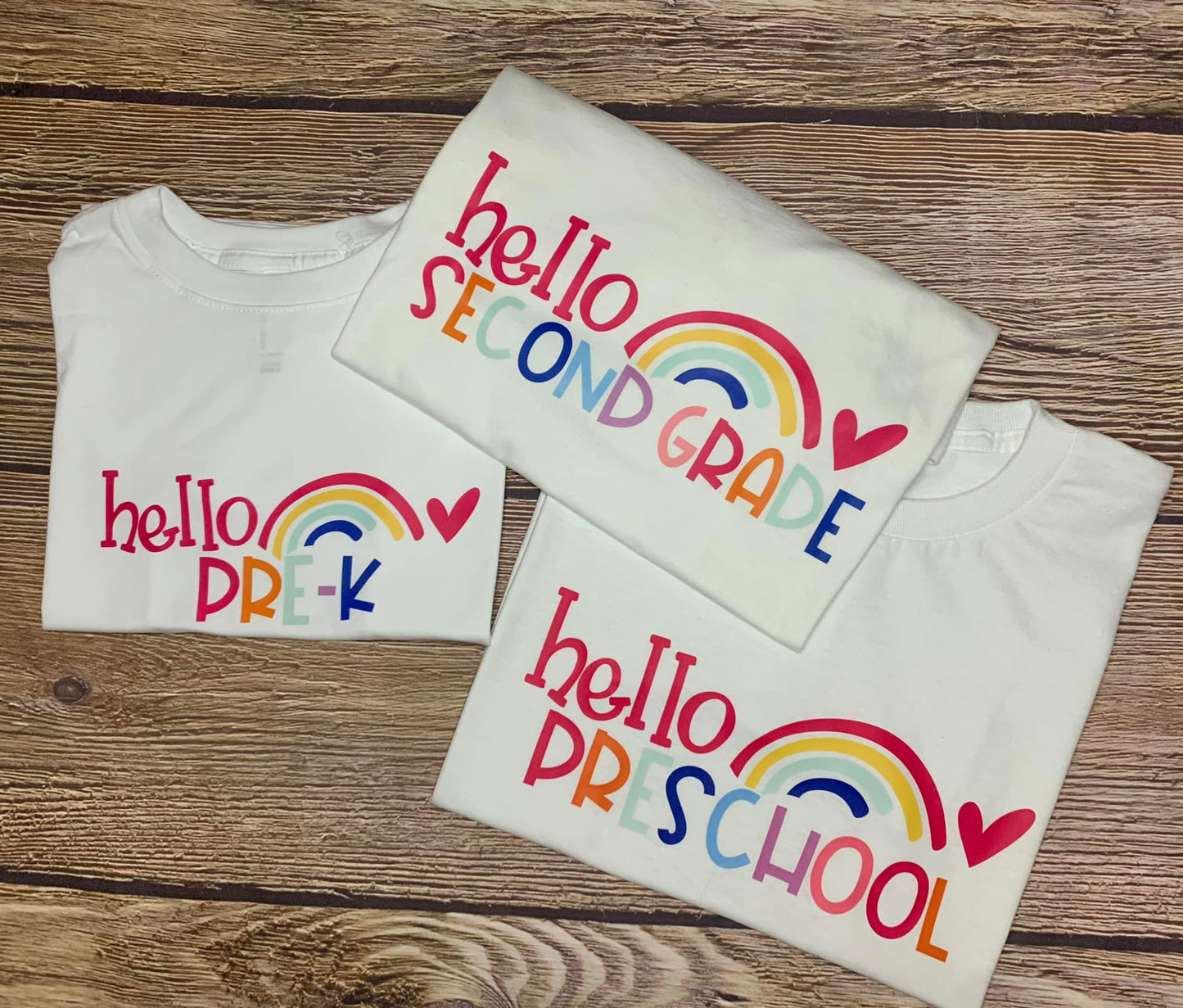 Youth Hello Grade Level Rainbow Tee
