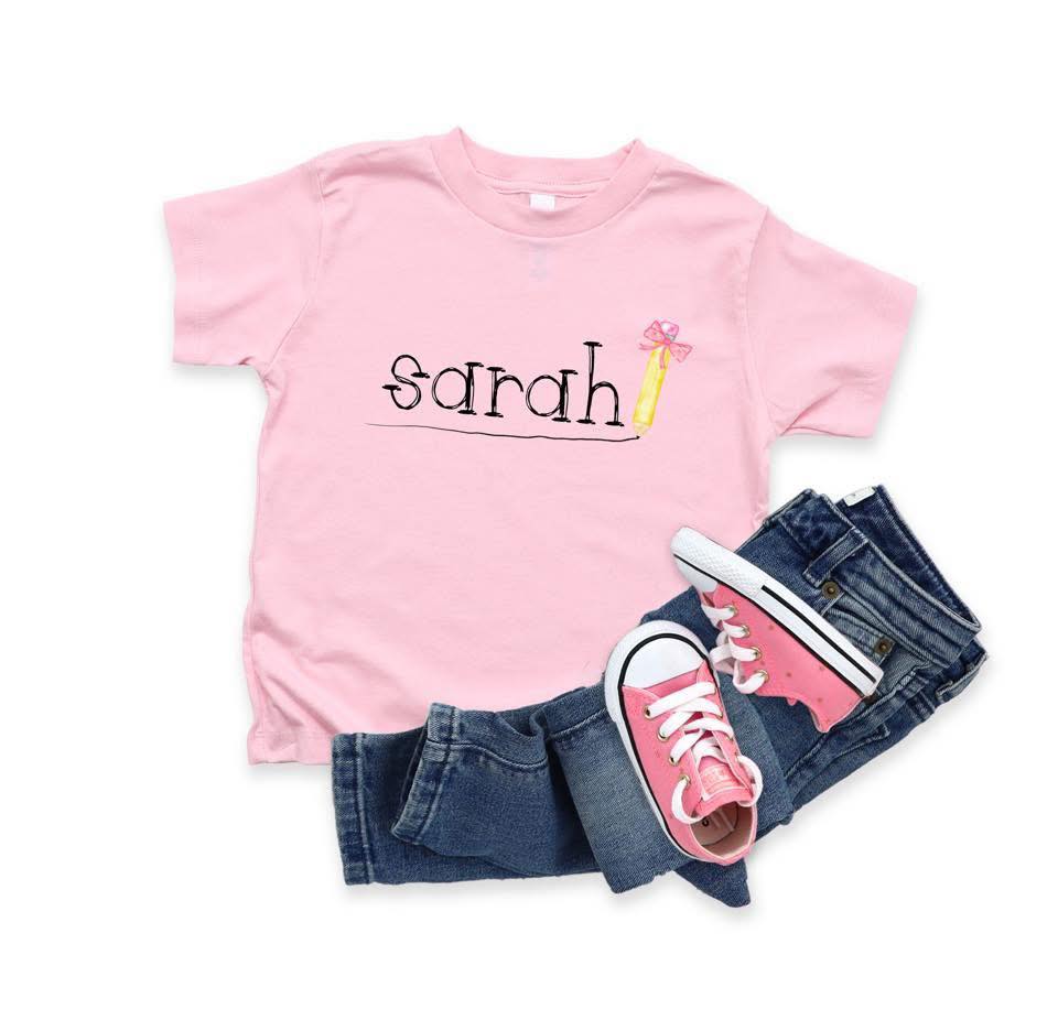 Youth Personalized Sketch Name Tee