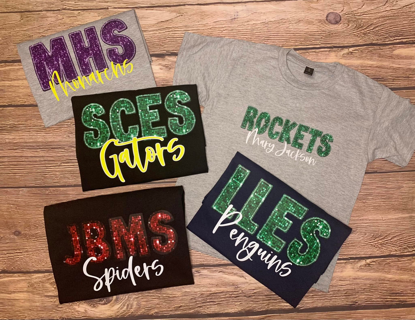 Faux Sequin School Tee