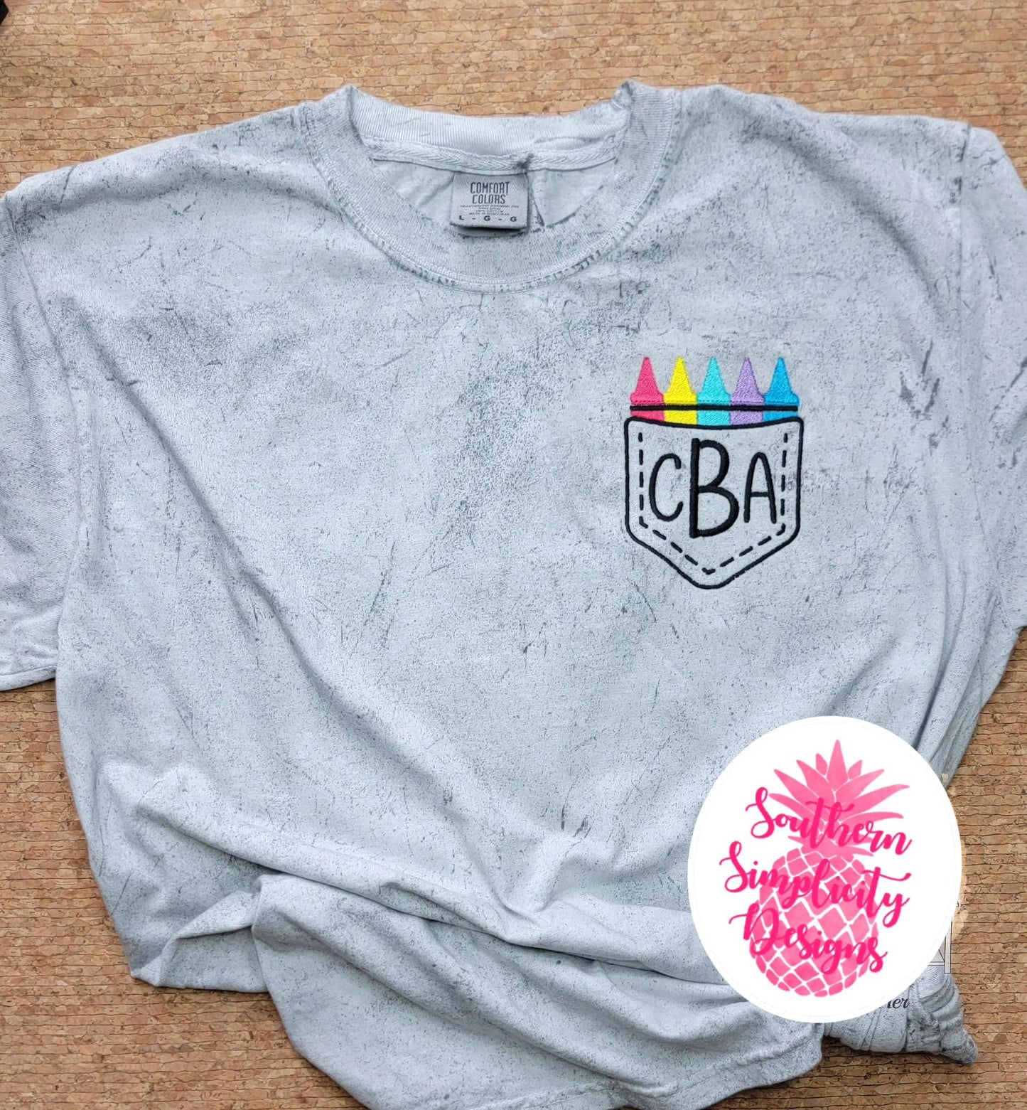 Monogram/ Name Crayon Pocket Tee