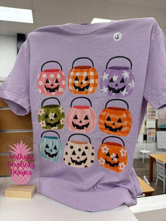 Colorful Patterned Pumpkin Collage Tee