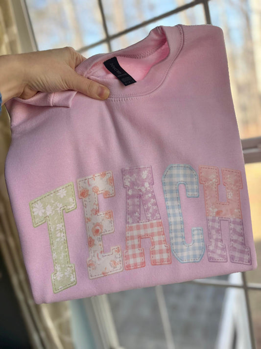 TEACH Pastel Patchwork Tee