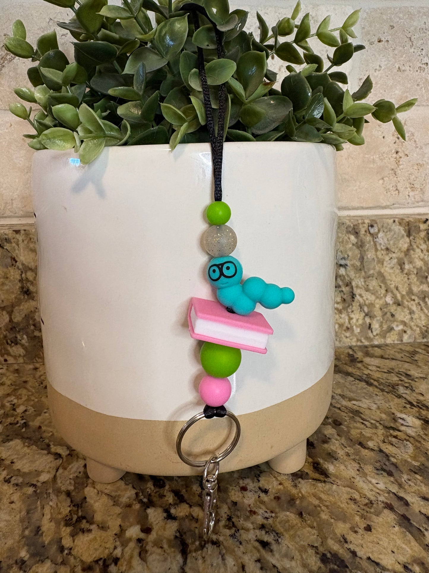 Teal Bookworm Lanyard