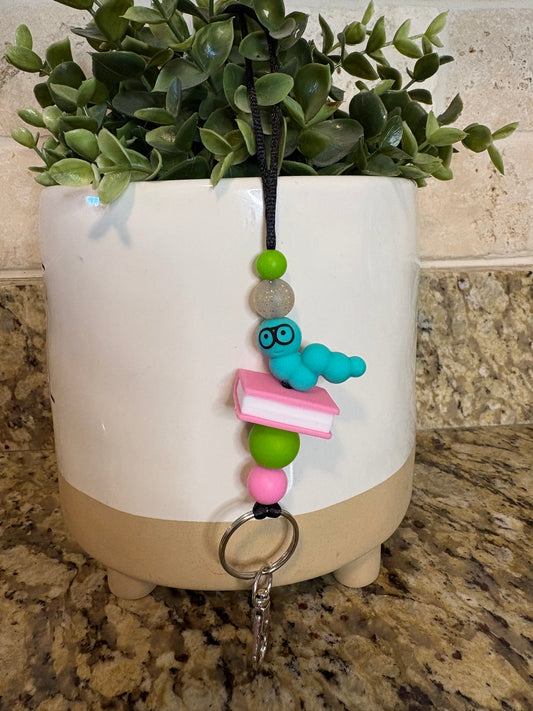 Teal Bookworm Lanyard