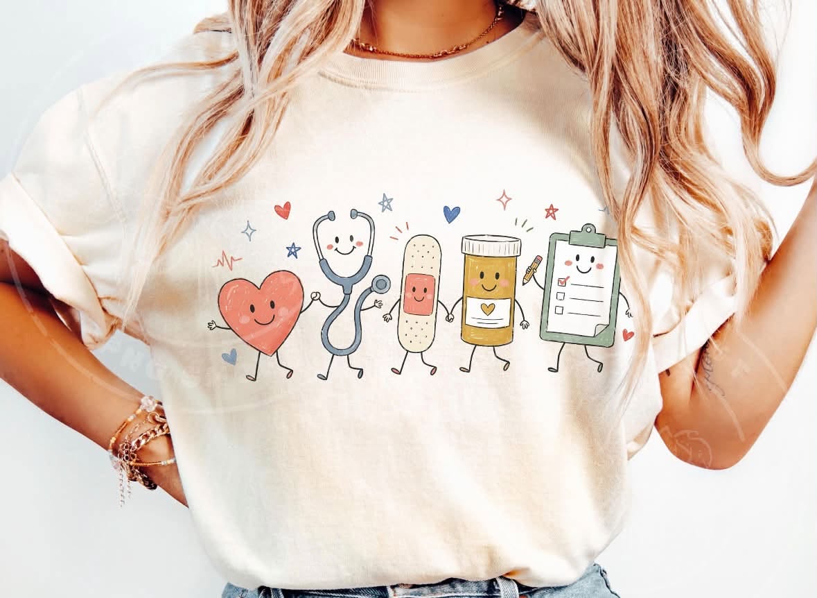 School Nurse Doodle Tee