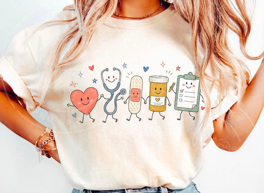 School Nurse Doodle Tee