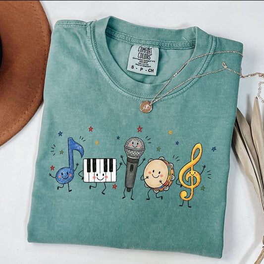 Music Teacher Doodle Tee