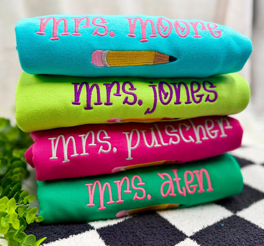 Personalized Pencil Embroidered Shirt