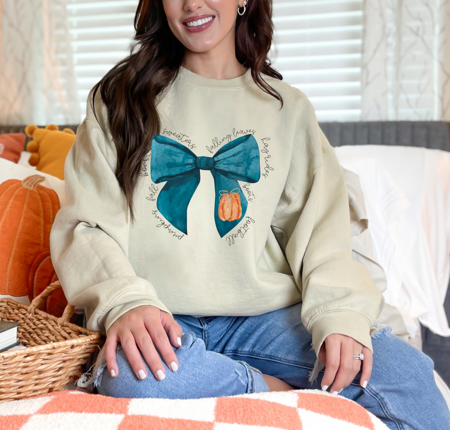 Blue Bow Pumpkin Shirt