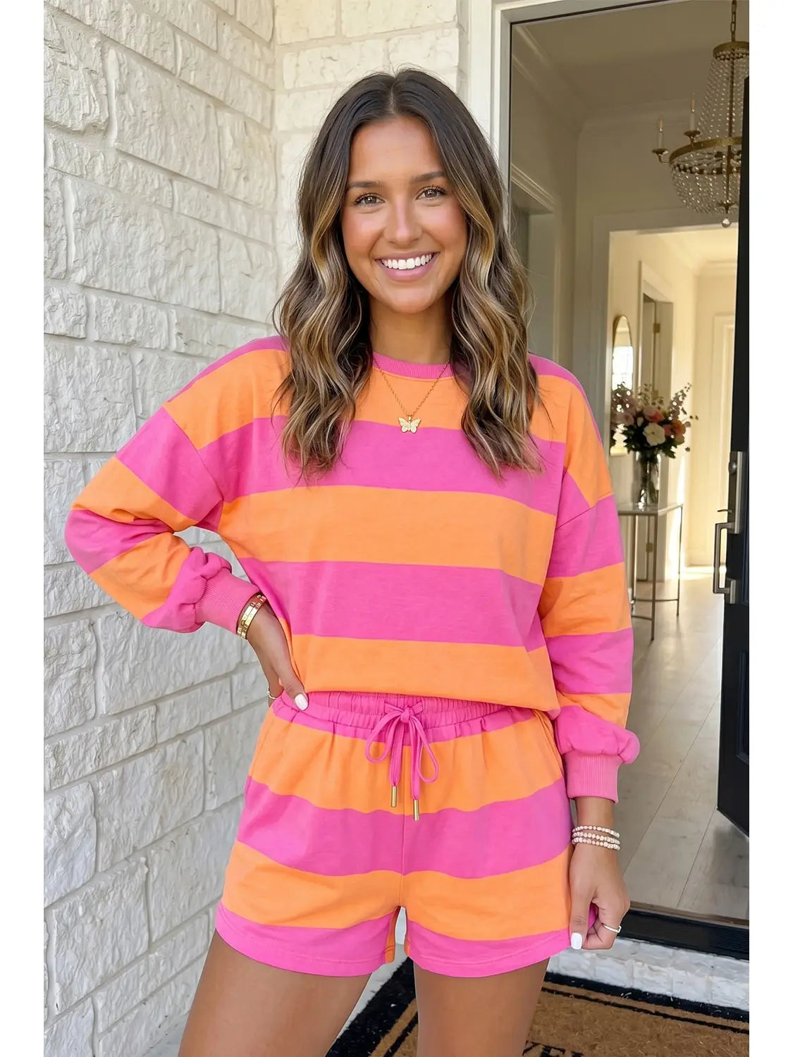 Bright Striped Lounge Set