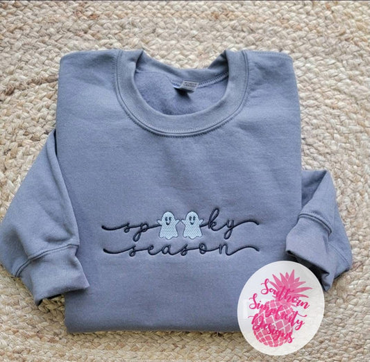 Spooky Season Script Embroidered Shirt