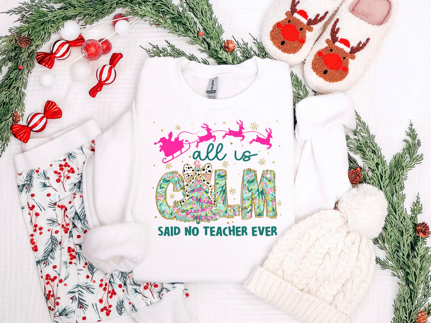 All is Calm Teacher Tee