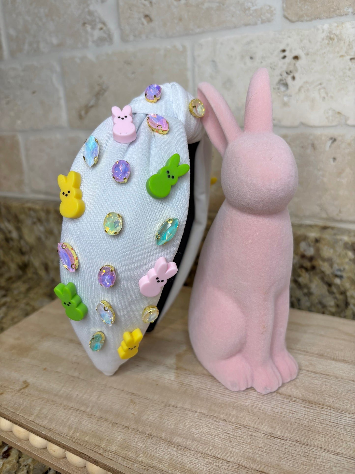 White Beaded Easter Headband