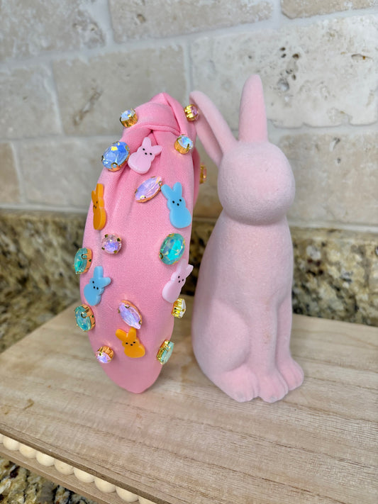 Pink Beaded Easter Headband
