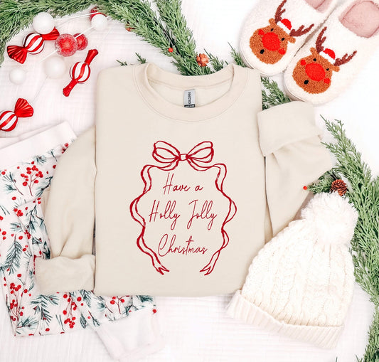 Holly Jolly with Bow Tee