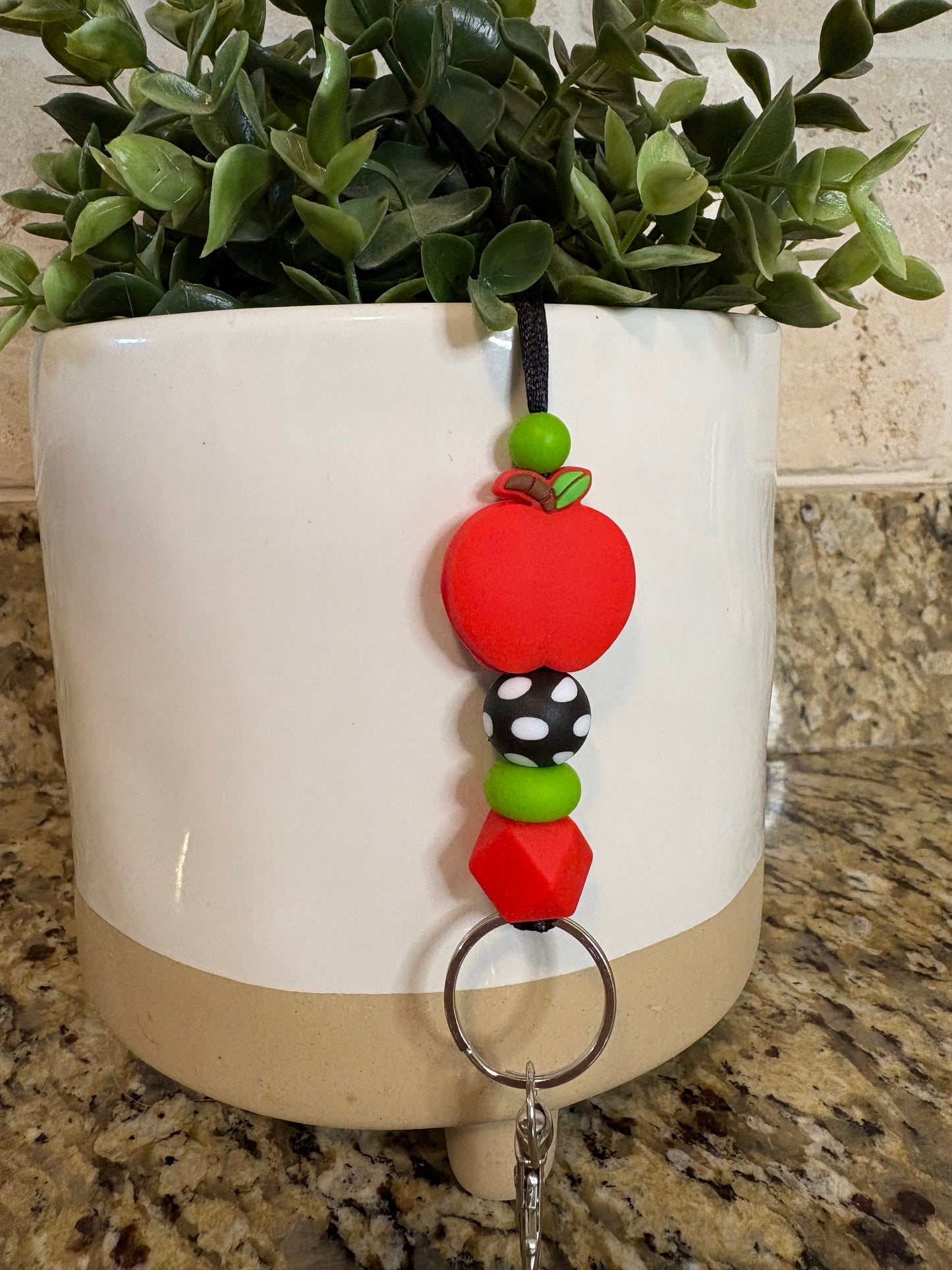 Polka Dot Apple Lanyard