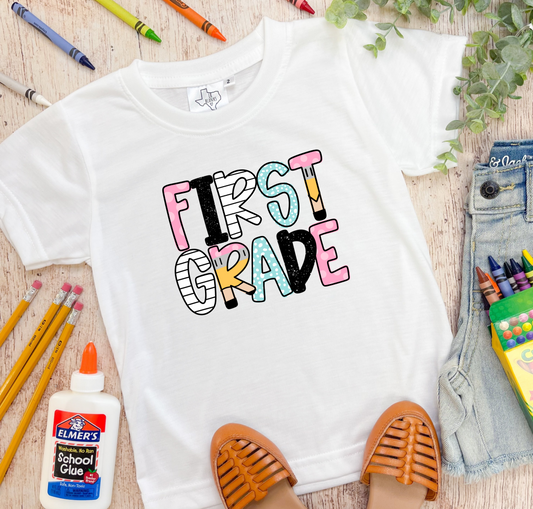 School Supplies Grade Level Tee