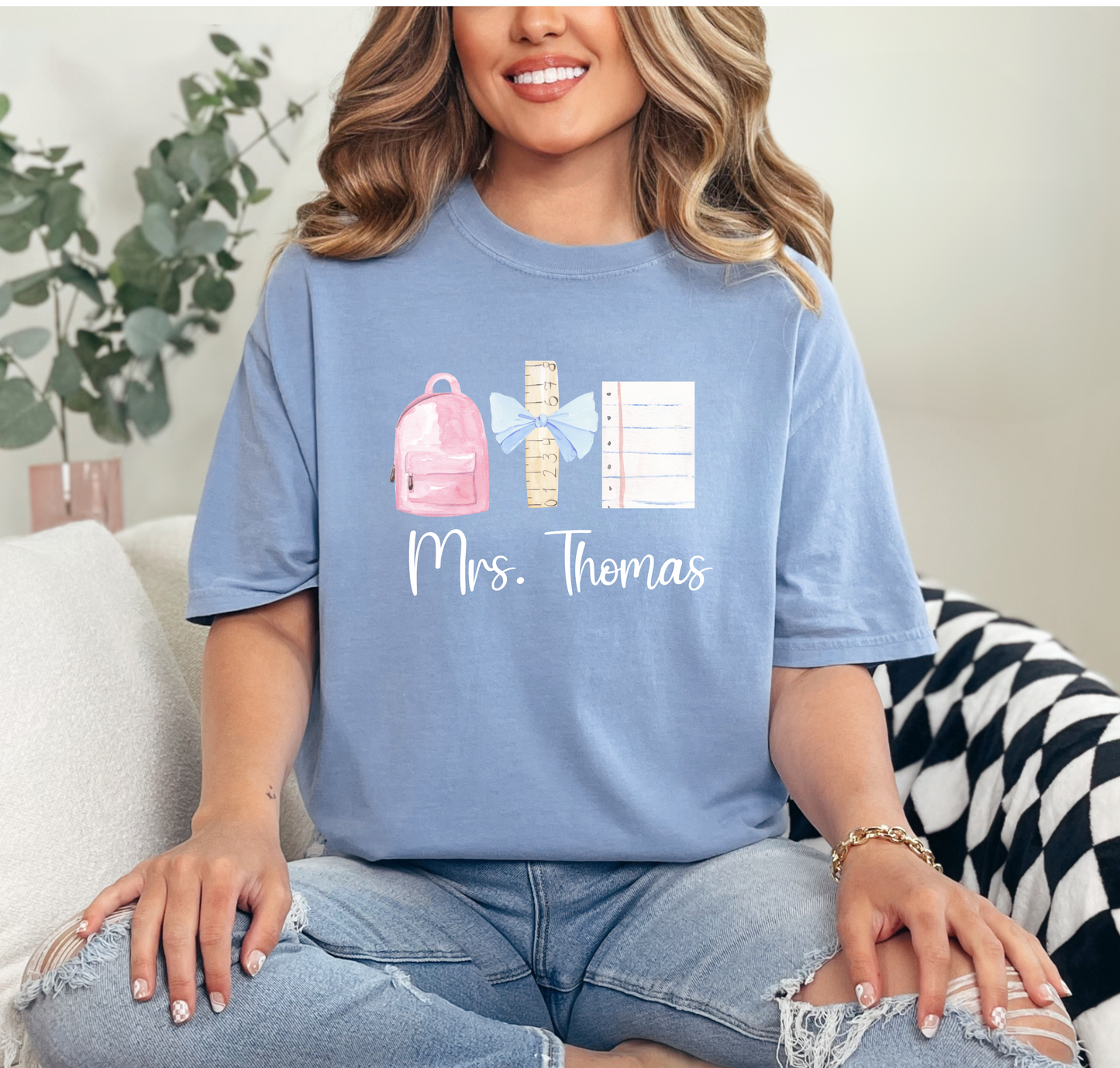 Watercolor School Supplies Tee