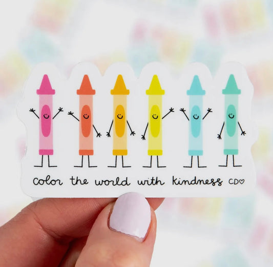 Color the world with kindness sticker