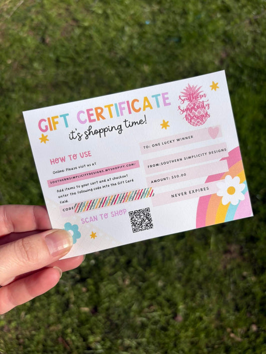 Southern Simplicity Designs Gift Card