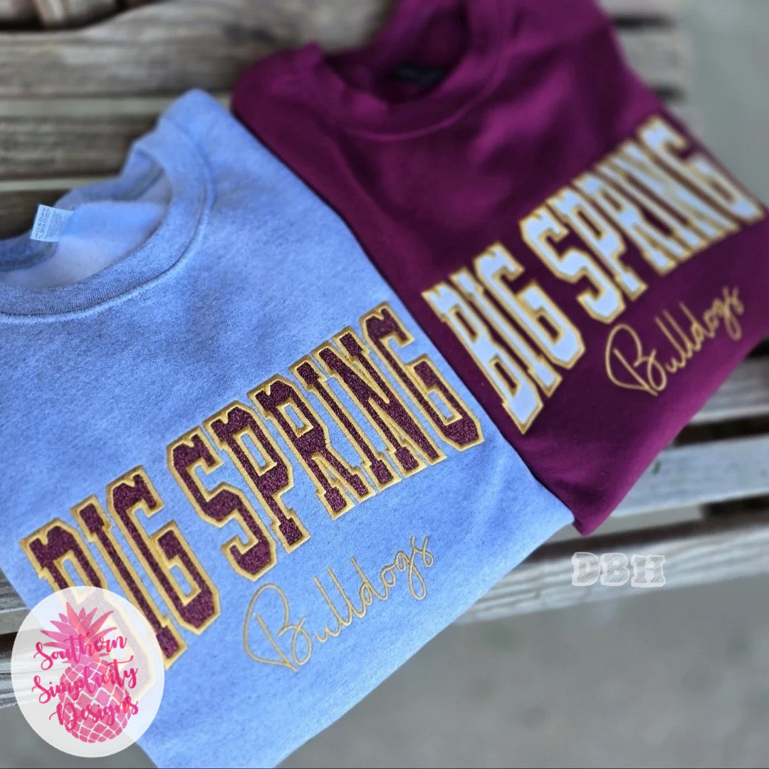 Glitter mascot with bottom script