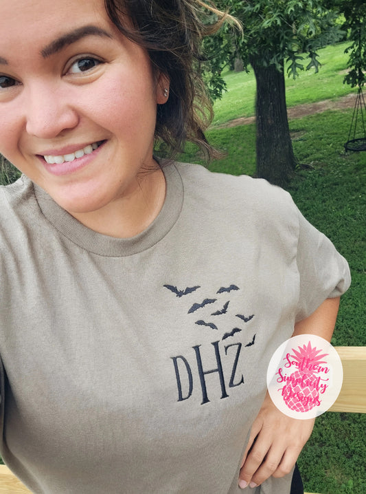 Bats Monogram Embroidered Shirt