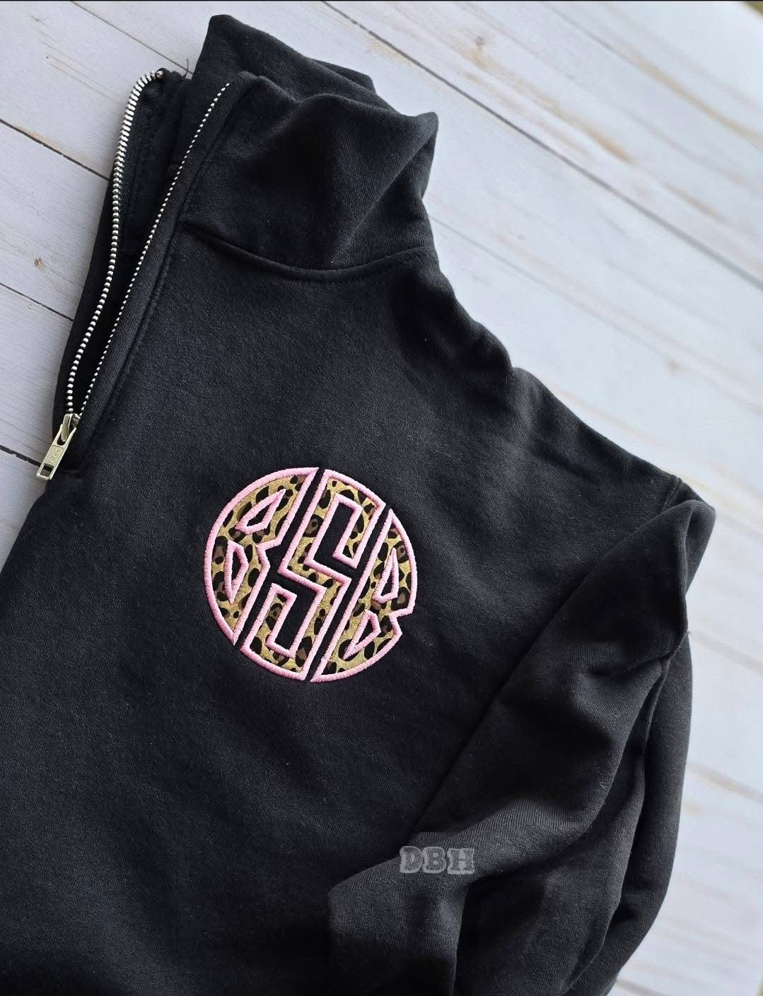 Patterned Monogram Quarter Zip