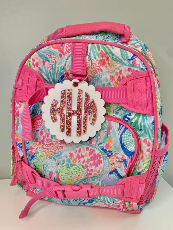 Scalloped Monogram Bag Tag