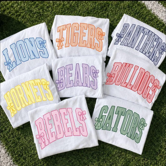 Striped Varsity Mascot Tee